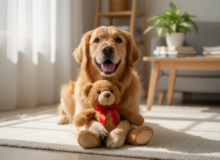 Adorable Photo Op: Teach Your Dog to Hug Their Favorite Teddy Bear