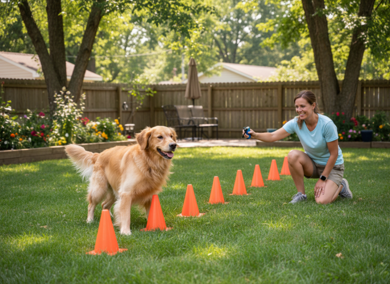 Backyard Agility: A Beginner's Guide to Weaving Traffic Cones