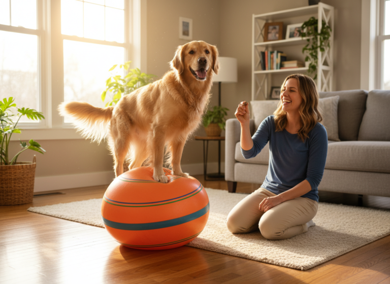 Core Strength: Beginner Guide to Balancing a Dog on a Medicine Ball