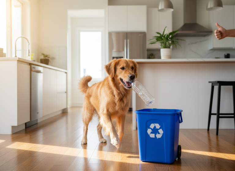 Eco-Friendly Pup: Teach Your Dog to Put Bottles in the Recycling
