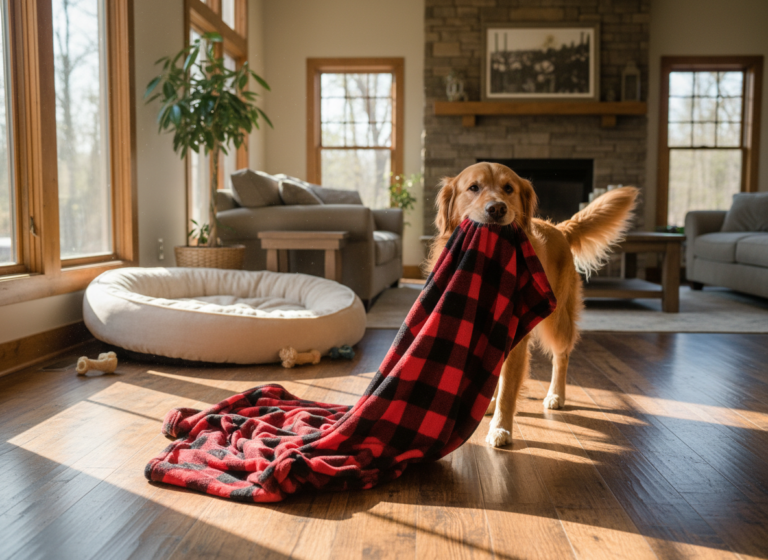 Helpful Dog Tricks: Teach Your Pup to Drag Their Blanket to Bed