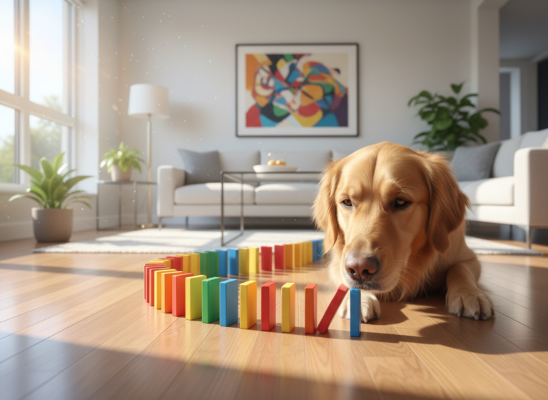 Nose Precision: Teaching Your Dog to Start a Domino Effect