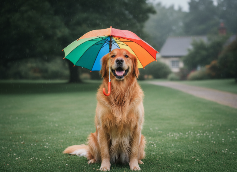 Rainy Day Fun: Teach Your Dog to Hold Their Own Umbrella