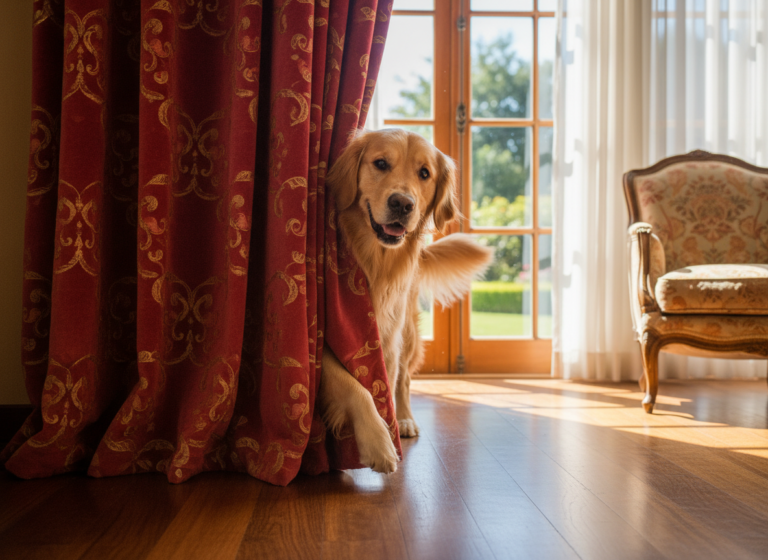 The Shy Trick: Teaching Your Dog to Hide Behind a Curtain on Cue